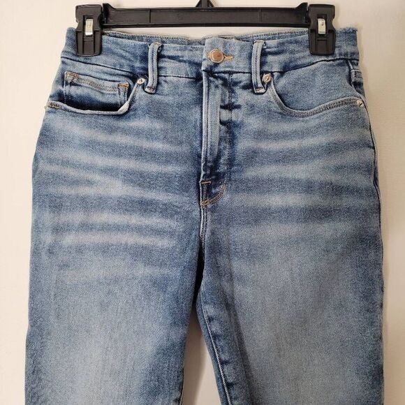 Good American Good Legs Distressed Skinny Jeans Womens 6 / 28 Medium Wash Ripped - Picture 4 of 8